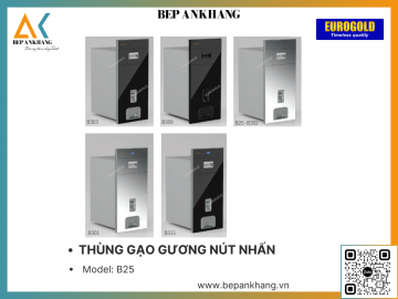 THÙNG GẠO GƯƠNG NÚT NHẤN EUROGOLG B25 - 250MM - MÀU BẠC